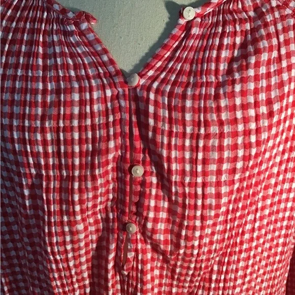Women’s size large new with tags old Navy red and white gingham top/blouse - Picture 5 of 9